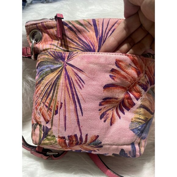 CHICO Tropical Floral Pink Crossbody Bag With Adjustable Strap & Zipper Closure - Picture 5 of 12
